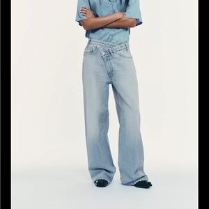 Zara Light Blue Flare & Wide Leg Jeans boyfriend style